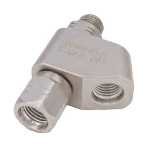 Manifold 2 way High Pressure Y Block (1 port) 7/16&quot; - 20 Male to (2 ports) Female