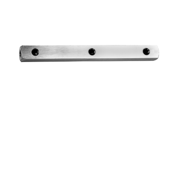 Manifold bar 265 mm x 25 mm square  with 7 x G 1/4 outlets