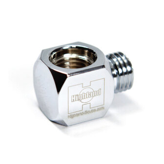 Highland Adapter 90&deg;  UNF 7/16 Male to UNF 7/16 Female