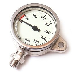 White Faced 52mm Brass Tech Snap Pressure Gauge only