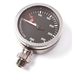 Black Faced 52mm Brass Tech Pressure Gauge only