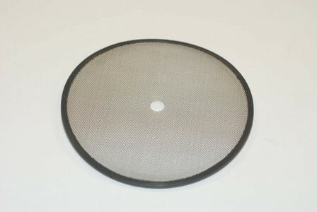 Scrubber mesh with rubber edge, injection moulded