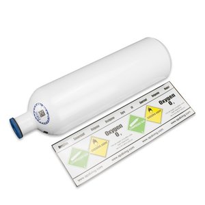 Steel Oxygen Cylinder with O2 Sticker